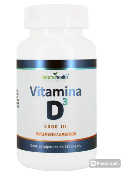 Vitamina D3 5000UI  con 60 capsulas